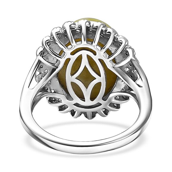 Ring Cross Marble White Zircon Religious Platinum Over 925 Sterling Silver Sz 8 - Picture 4 of 6